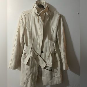 Zara belted cream peacoat